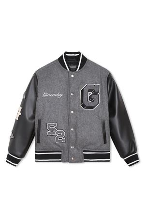 Grey wool blend bomber jacket GIVENCHY KIDS | H26137M10